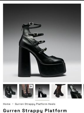 Koi Footwear Strappy Platform Heels — Black